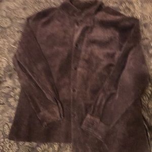 Brown suede shirt jacket size Large